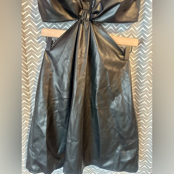 NWOT Jason Wu | Faux Leather Front Knot Cut Out Dress, Size M - Picture 6 of 10